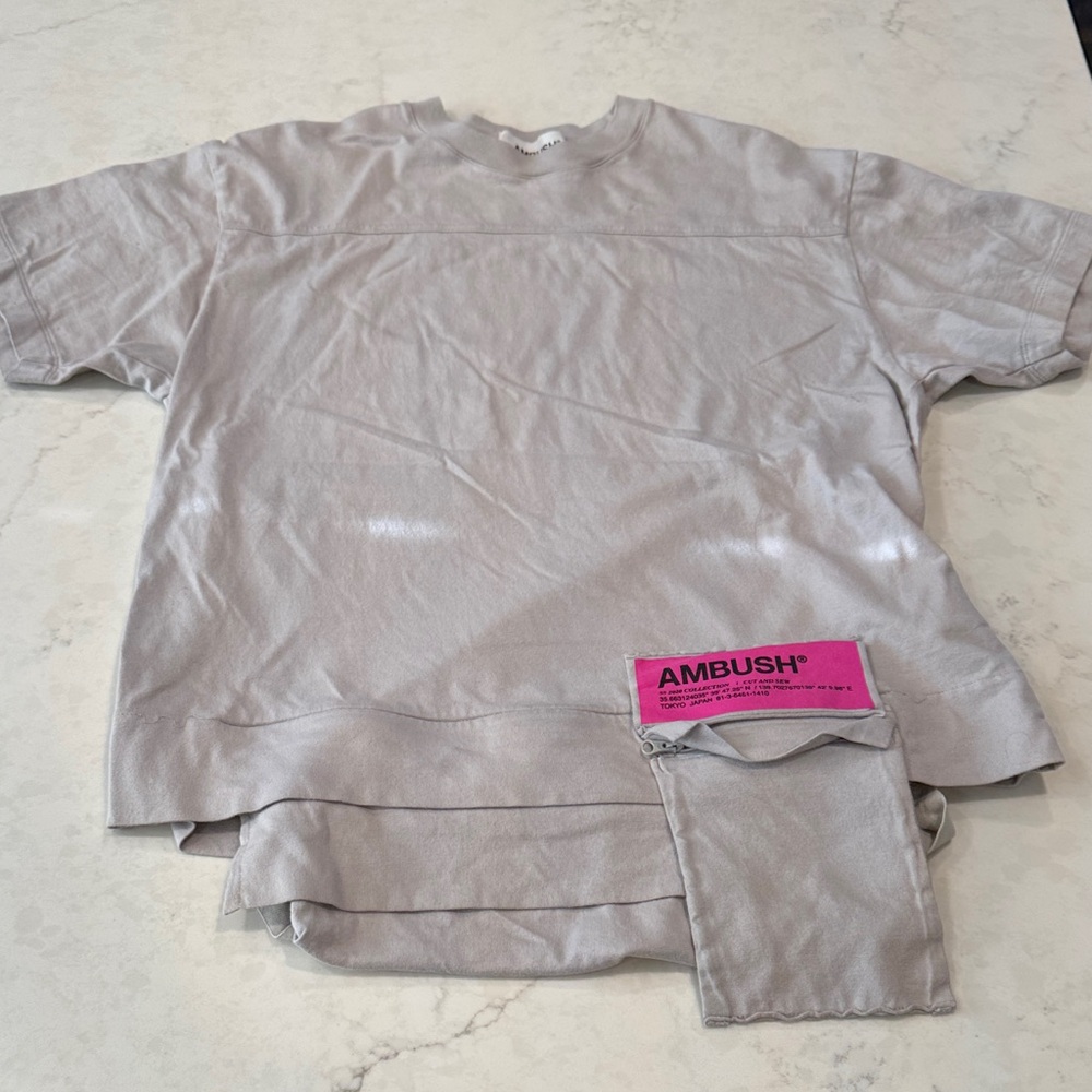 Ambush Kids Light Gray Short Sleeve Tee with Pocket